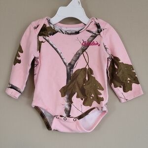 Cabela's Realtree pink and brown  long sleeve onesie/bodysuit